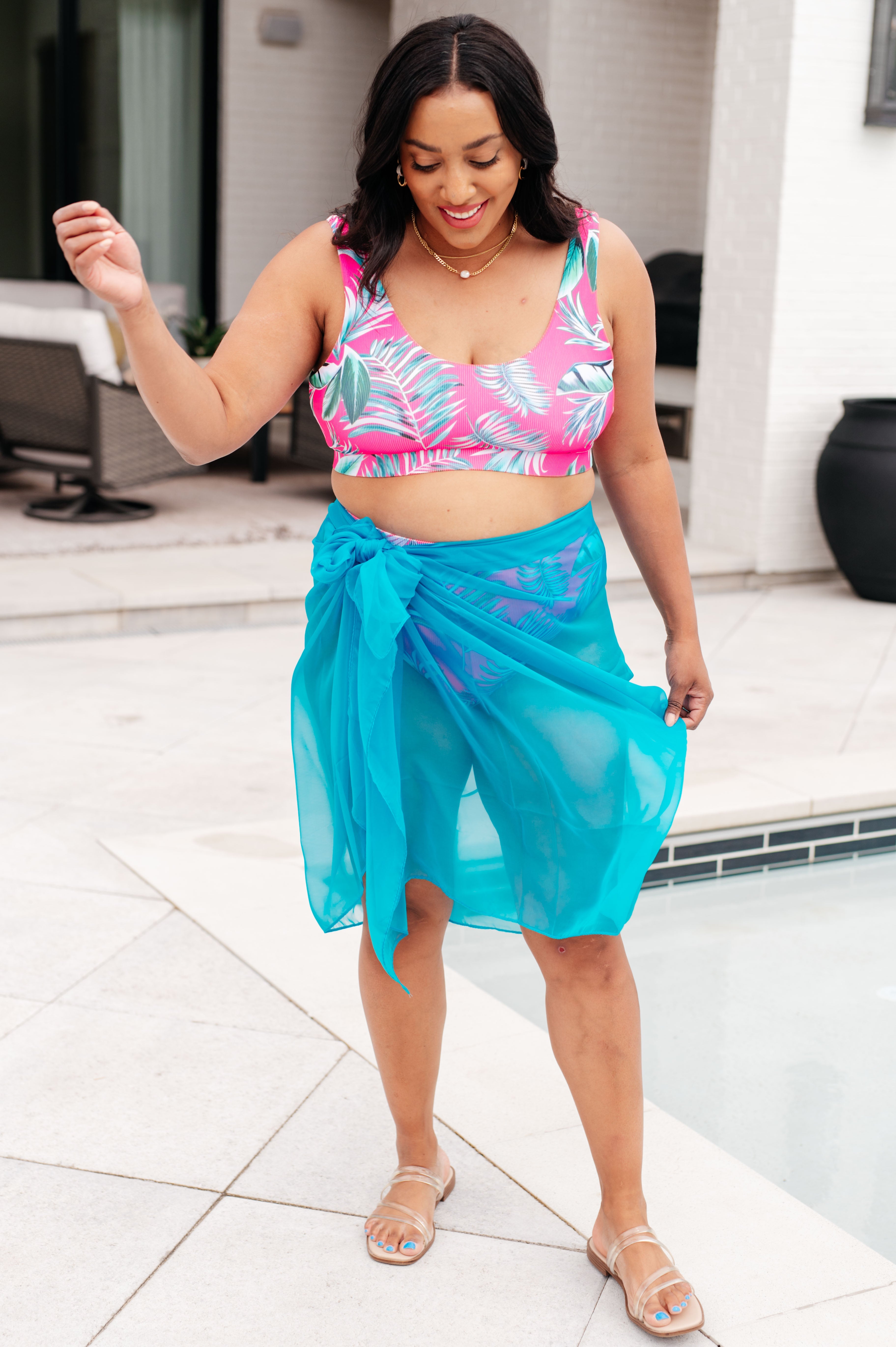 Wrapped In Summer Versatile Swim Cover in Teal