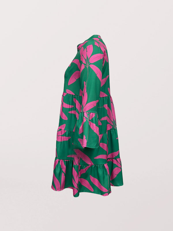 Blooming Blossom Floral Print Babydoll Dress Green Dresses by Vim&Vigor | Vim&Vigor Boutique