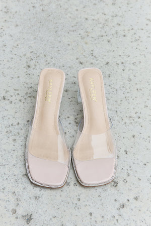 Clearer Steps Mule Block Heels Nude Sandals by Vim&Vigor | Vim&Vigor Boutique