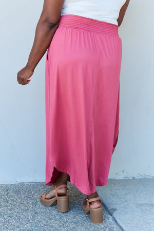 Flirty Fling High Waist Scoop Hem Maxi Skirt-Hot Pink Hot Pink Maxi Skirt by Vim&Vigor | Vim&Vigor Boutique