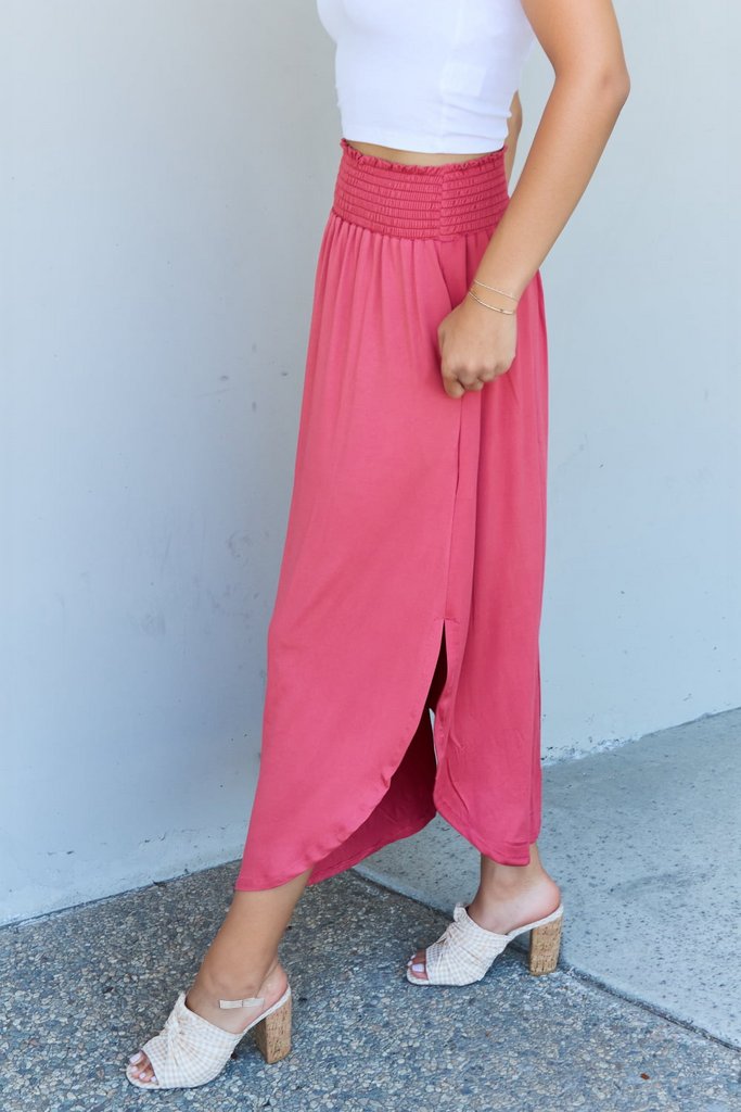 Flirty Fling High Waist Scoop Hem Maxi Skirt-Hot Pink Hot Pink Maxi Skirt by Vim&Vigor | Vim&Vigor Boutique