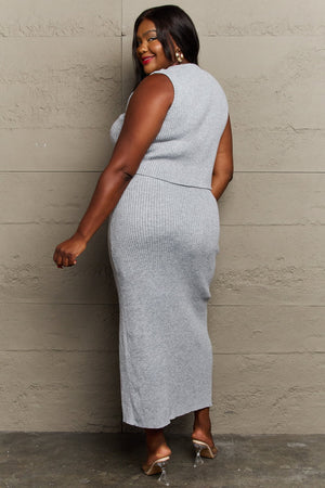 I'am All That Fitted Two-Piece Skirt Set Charcoal Skirt Set by Vim&Vigor | Vim&Vigor Boutique