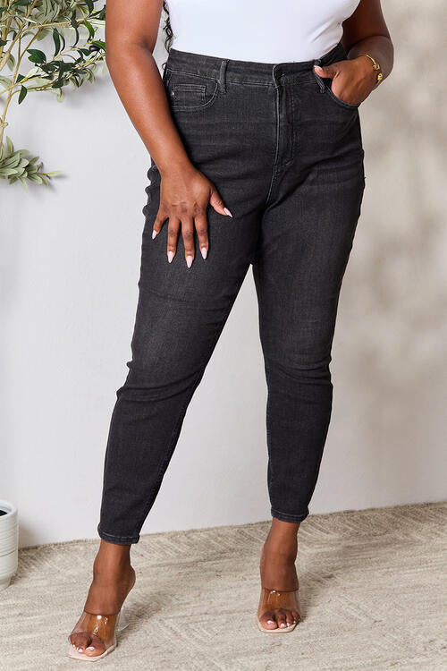 Judy Blue Knockout Tummy Control High Waist Denim Jeans Black Tummy Control Denim Jeans by Vim&Vigor | Vim&Vigor Boutique