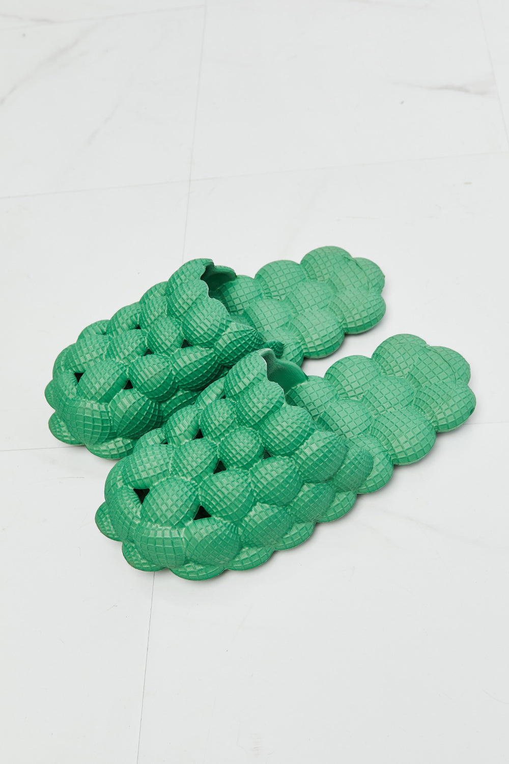 Laid Back Bubble Slides-Green Mid Green Bubble Slides by Vim&Vigor | Vim&Vigor Boutique