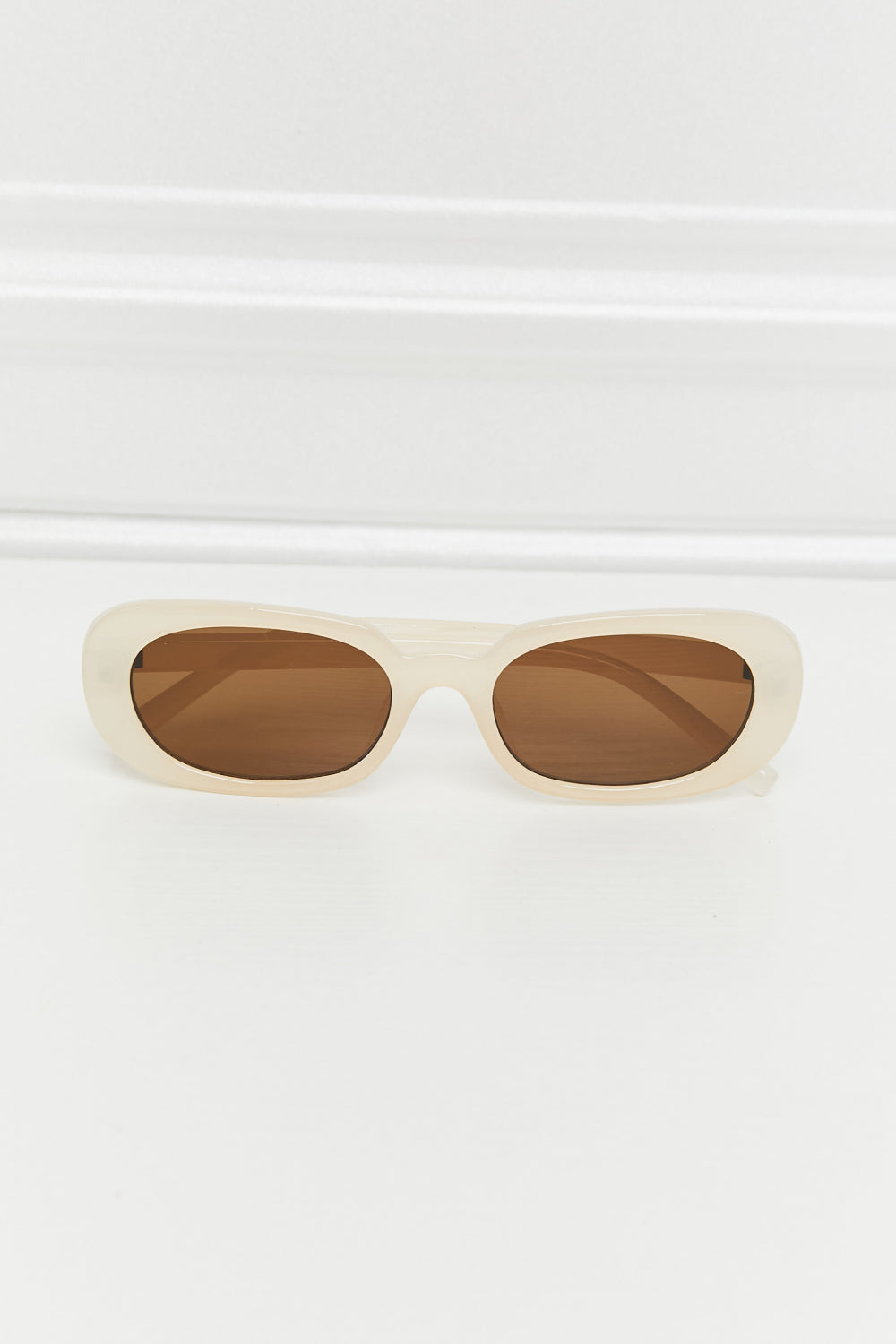 Oval Full Rim Sunglasses Cream One Size Sunglasses by Vim&Vigor | Vim&Vigor Boutique