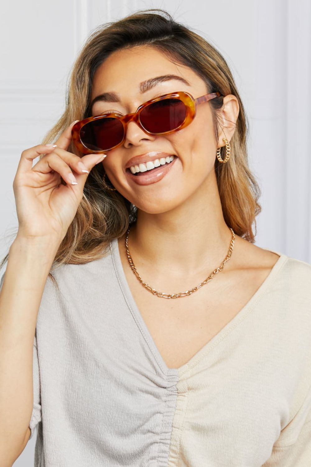 Oval Full Rim Sunglasses One Size Sunglasses by Vim&Vigor | Vim&Vigor Boutique