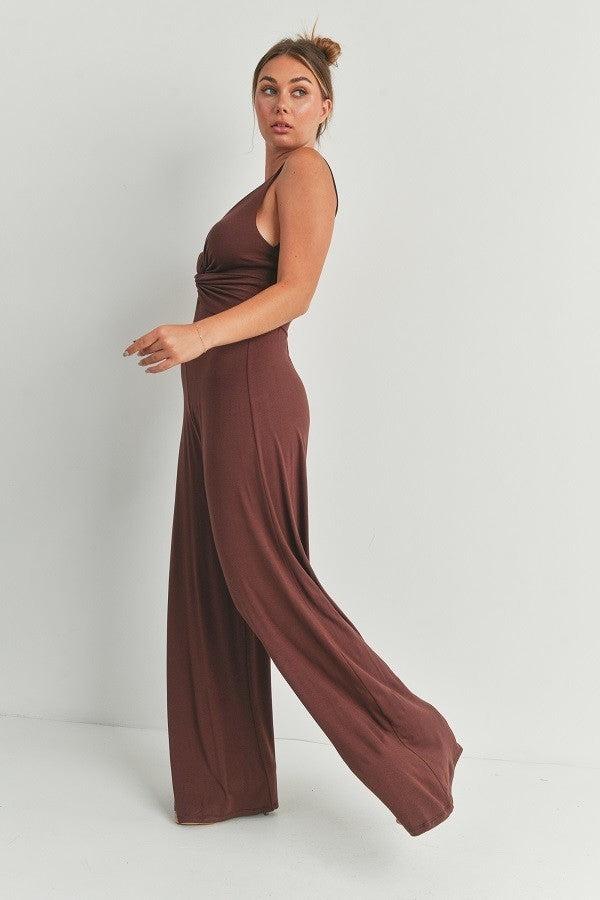 The Right One Wide Leg Jumpsuit Chocolate Wide Leg Jumpsuit by Vim&Vigor Boutique | Vim&Vigor Boutique
