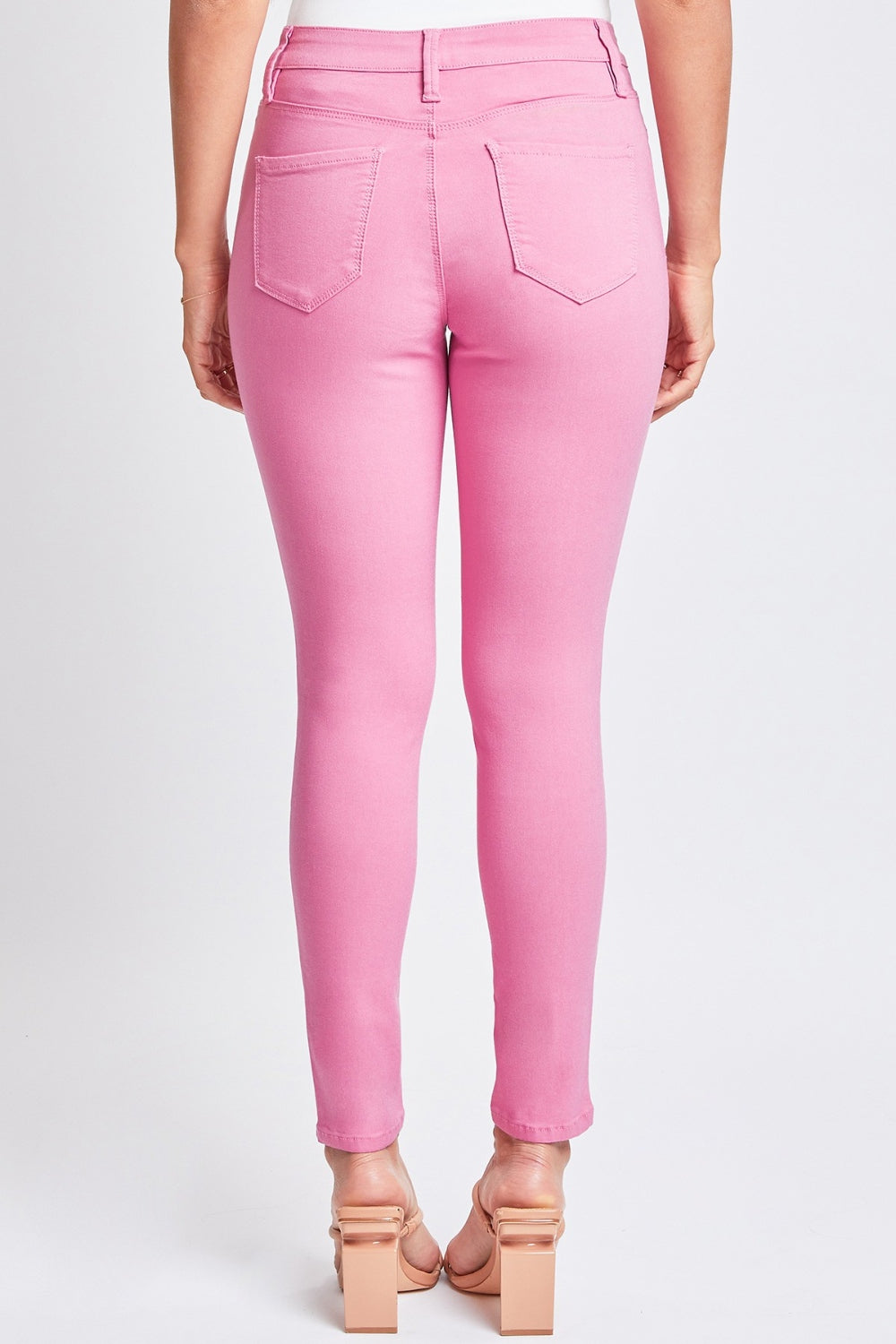 Morgan Hyperstretch Mid-Rise Skinny Pants in Flaming Flamingo
