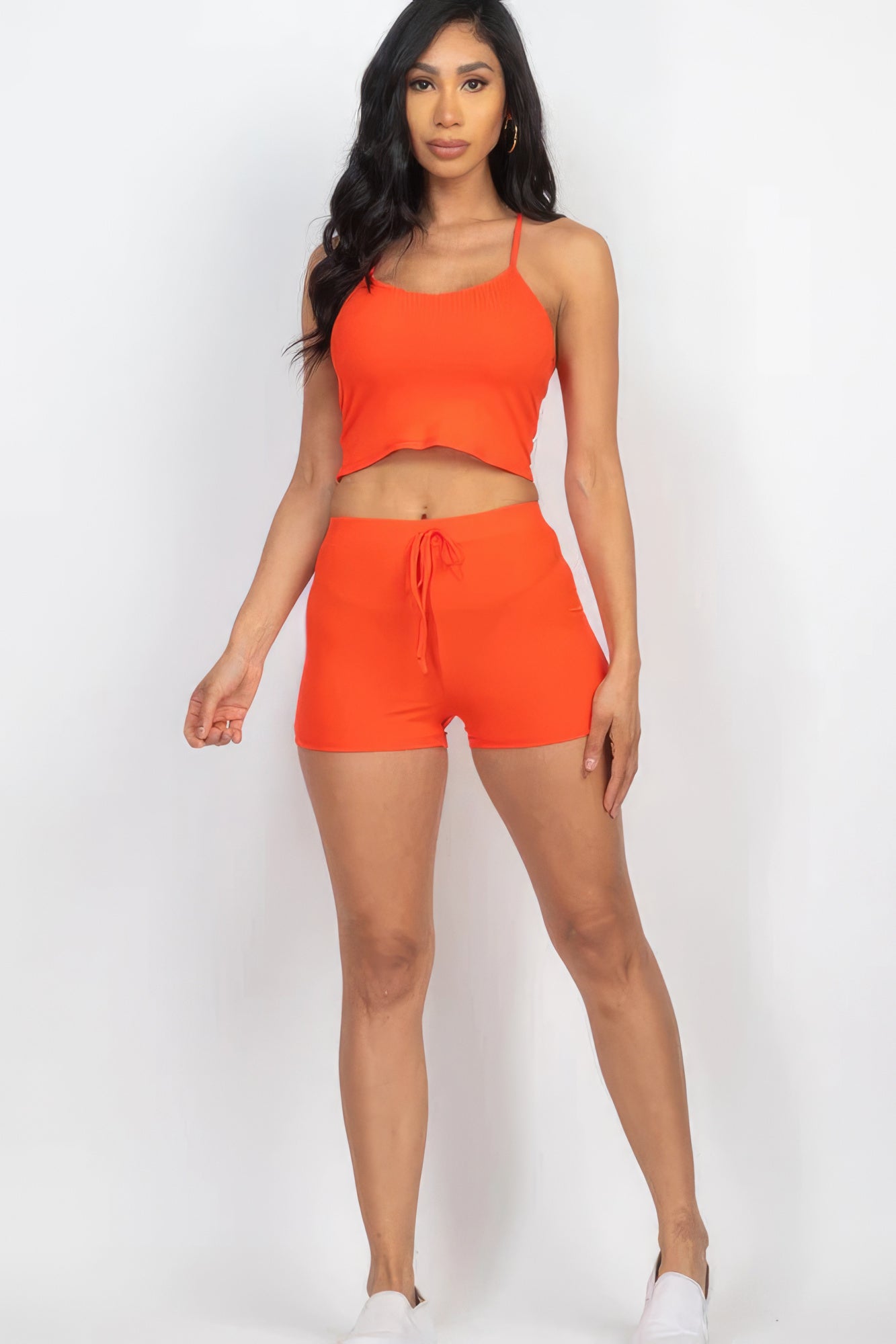 It's About Time Ribbed Crop Cami Top & Shorts Set